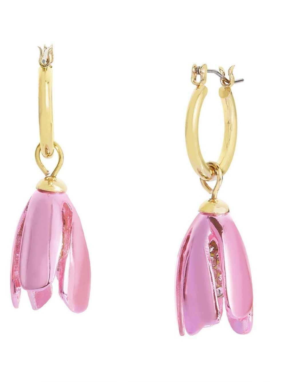 New Betsey Johnson Faux Stone Garden Glam Tulip Huggie Earrings